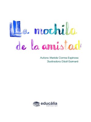 cover image of La mochila de la amistad